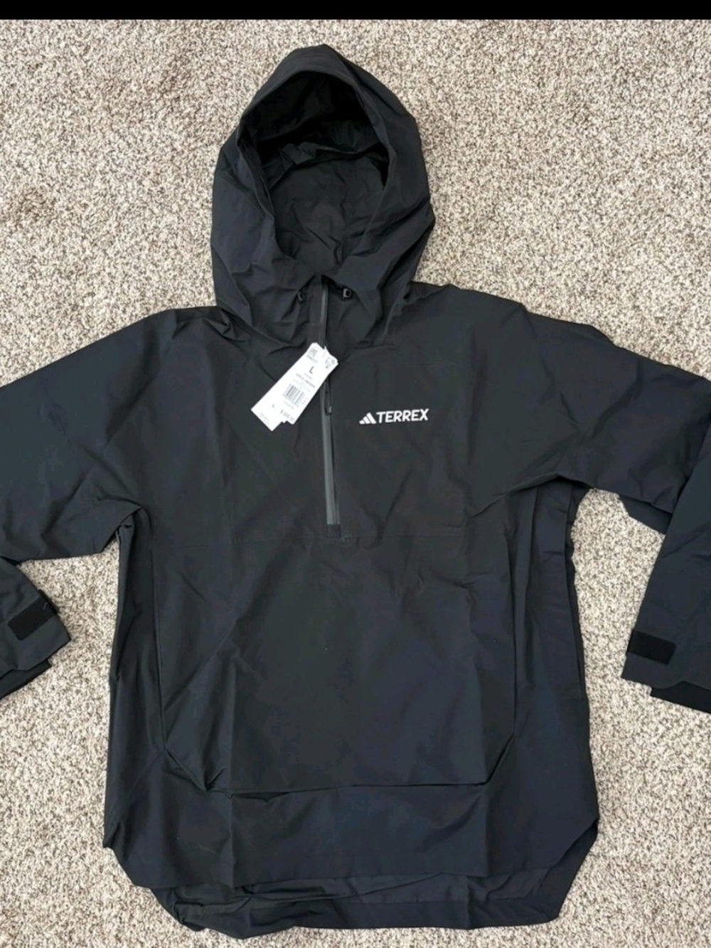 adidas TERREX Black XPR 2L Anorak Jacket NWT
